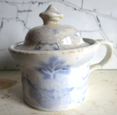 Buy Antique Georgian English Blue & White Pottery Mustard Pot. • 15£