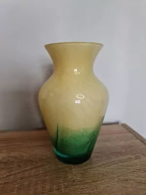 Buy Caithness Studio Art Glass Vase Green & Yellow • 14£