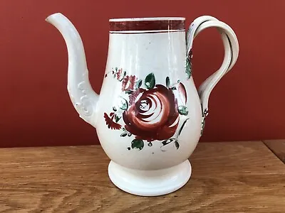 Buy 18th Century Leeds Creamware Coffee Pot With Floral Decoration • 179.95£