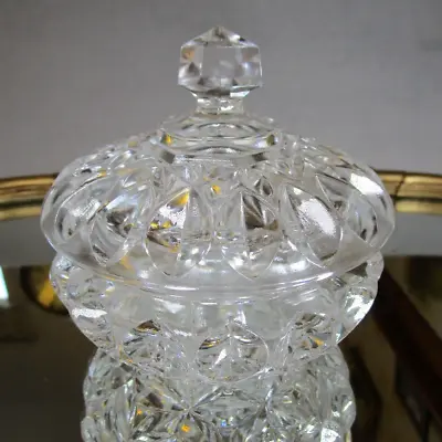 Buy Lovely Vintage Glass Lidded Trinket Pot / Dish • 7.95£