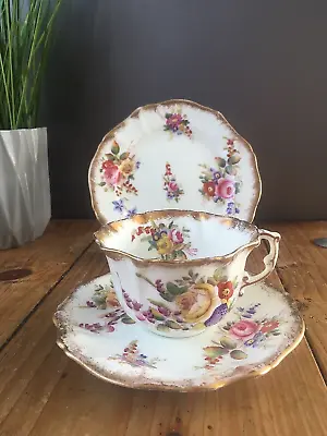 Buy Antique Hammersley Dresden Sprays Floral Cabinet Tea Trio Cup Saucer Side Plate • 75£