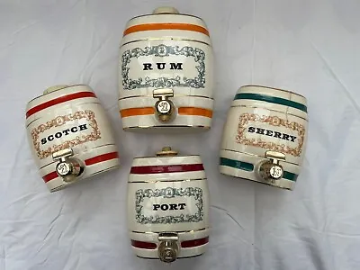 Buy 4x Vintage Wade Royal Victoria Pottery Decanters Port, Sherry, Rum & Scotch • 80£