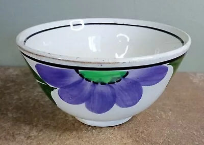 Buy Antique 1920s, Art Deco, 15cm, Serving Bowl With Hand Painted Flowers • 6.95£