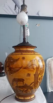 Buy Antique Persian Gold Glaze  Pottery Vase Lamp • 280.15£