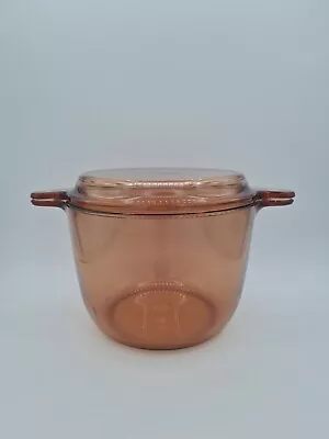 Buy Vision Corning France Amber Glass Stock Pot Large Handled Cooking Pot With Lid • 29.99£