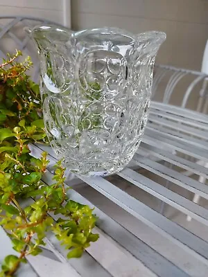 Buy Glass Crystal Vintage Vase Heavy Dimples Circles 5.5   • 11£