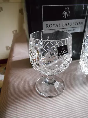 Buy Royal Doulton Crystal Set Brandy Glasses X 2 With Decanter Boxed • 35£