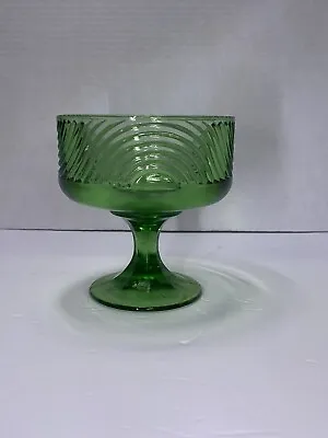 Buy Vintage Green Glass Compote Pedestal Bowl By E.O. Brody Co. Cleveland Ohio #138 • 21.21£