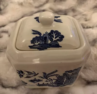 Buy Vintage - Sadlers - Blue & White Square Ginger Jar - Excellent Condition. • 9.95£