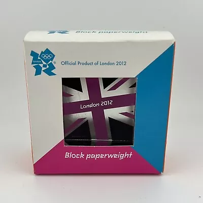 Buy BNIB Olympic 2012 Block Paperweight Dartington Glass Pink Union Jack New • 9.99£