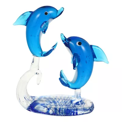 Buy  Dolphin Ornament Glass Lovers Crystal Statue Wedding Decorations • 10.98£