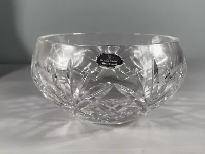 Buy Vintage Finest Crystal Bowl Heavy Original Label Royal Doulton Gorgeous Bowl • 40£