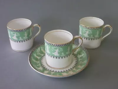 Buy Crown Staffordshire Grecian Dancing Maiden - Green - Coffee Can Cups & Saucer • 6£