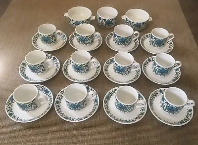 Buy 12 Vintage Retro Staffordshire Midwinter Spanish Garden Cups And Saucers England • 120£