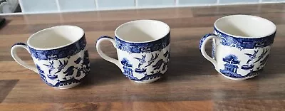 Buy 3  Small Coffee Cups Johnson Brothers Willow Pattern • 12.99£