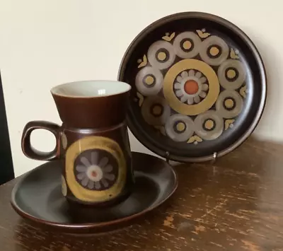 Buy Retro 1970s Denby Arabesque Tableware - Trio - Coffee Cup, Saucer And Side Plate • 10£