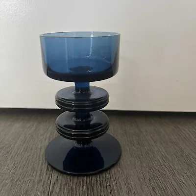 Buy Wedgwood Sheringham Blue Glass Candle Holder By Ronald Stennett Willson 11.5cm • 15£