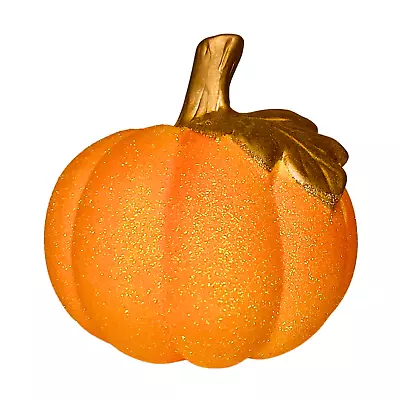Buy Orange Glitter Pumpkin HALLOWEEN Decoration - Poly Resin (feels Like Pottery) • 13£