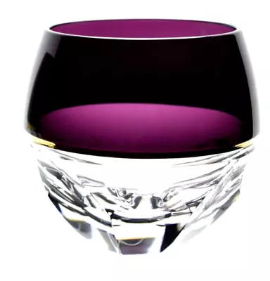 Buy 1 Waterford Cut To Clear Amethyst Purple Crystal Elysian Rocks DOF Whiskey Glass • 121.64£
