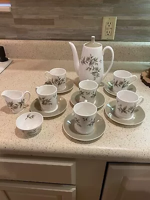 Buy Vintage Royal Adderley Tea Set “Arcadia” 6 Cups Saucers, Teapot, Cream & Sugar • 118.98£