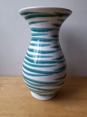 Buy Vintage Austrian Gmundner Keramik Large 25cm Flower Vase Flamed Green Dizzy • 49.95£