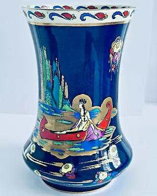 Buy Royal Cauldon Art Deco “Blue Lagoon” Hand Painted Vase C1920s • 60£