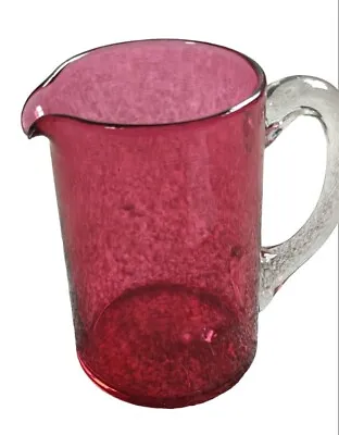 Buy Vintage Ruby Cranberry Art Glass Jug Tankard • 9.99£