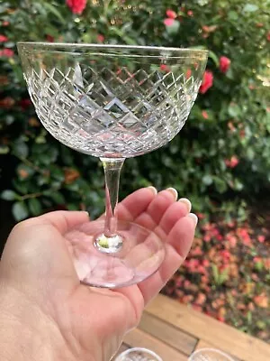 Buy 5x Vintage Antique  Webb Diamond Cut Crystal Martini Champagne Glasses Signed • 95£
