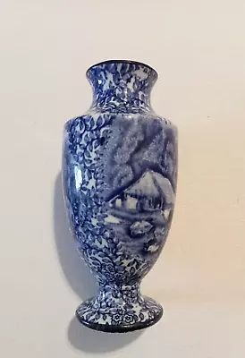 Buy Vase Blue Flow Vintage James Kent Pottery Vgc Old Foley Scenic Small And Ornate  • 52£