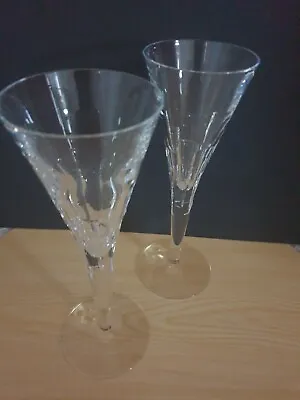 Buy 2 Stuart Crystal Champagne Flutes. Ice Pattern. Jasper Conran... Celebrations! • 100£