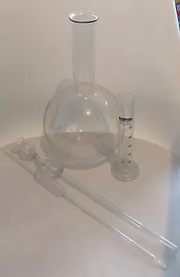 Buy Vintage Laboratory Glassware Round Flask Technico Pyrex Funnel Chemistry  • 19.50£