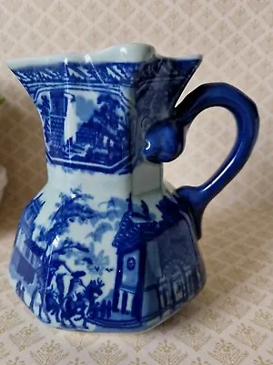 Buy Victoria Ware 6.5  Ironstone Blue Pitcher Antique Milk Jug From 1920's • 28£