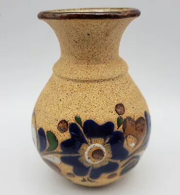 Buy Vintage Tonal Pottery Vase 5  Folk Art  Mexico Floral Signed Mexico Very Nice • 14.18£