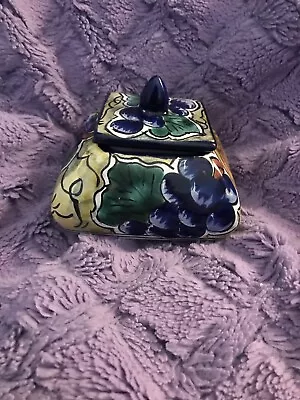 Buy Trinket Box With Lid Talavera Castillo Handmade Mexican Art Pottery Colorful • 22.08£