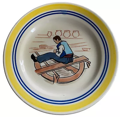 Buy Vtg Henriot Quimper Faience “le Potier” Aka “potter” Wall Plate Signed • 32.01£