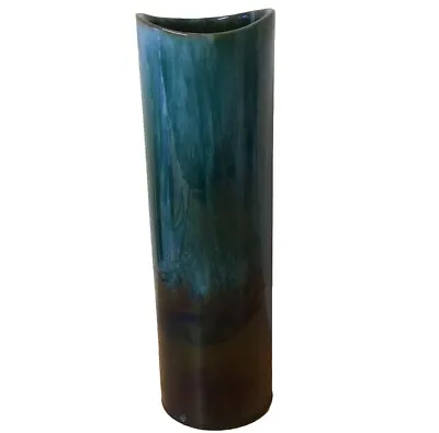 Buy Vintage Canadian Blue Mountain Pottery Teal Blue Green Vase 11  Mid Century  • 24.99£