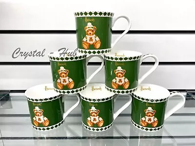 Buy Harrods Coffee Mug Teddy Green Set Of 6 Fine Bone China Tea Coffee Ideal Gift • 49.99£