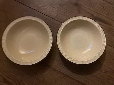 Buy Poole Pottery Broadstone Narrow Rim Creamy Yellow Speck 18cm Cereal Bowls X 2 • 5.95£