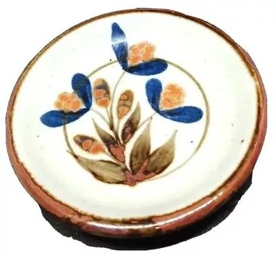 Buy Scotish Highland Handmade Stone Ware Circle Pin Dish Hand Painted Floral Retro • 30£