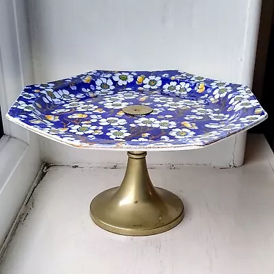 Buy James Kent Pottery Old Foley Cake Stand - Blue Prunus Floral EPNS Silver Plated  • 12.95£