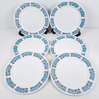 Buy Ridgway Amanda Salad Plates 21cm Blue Floral Pure Bone China England X 6 • 28£