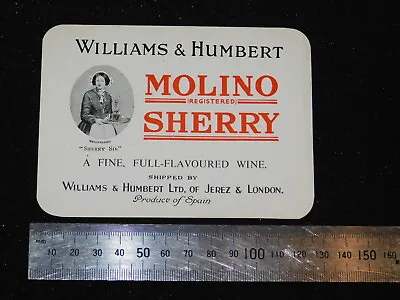 Buy ANTIQUE BOTTLE SHERRY SIR T.M MOLINO SHERRY FINE WINE LABEL OLD BOTTLE 1900's • 34.38£