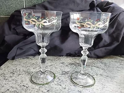 Buy Set Of 2 Vintage Johnson Brothers Eternal Beau Glass Candle Holders • 18.99£