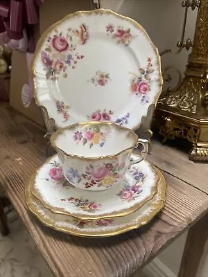 Buy Rare Hammersley Queen Anne Inside& Outside Floral Cup Trio And Plate • 80£