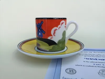 Buy Wedgwood Clarice Cliff Cafe Chic Windmill Coffee Cup / Can & Saucer - With COA • 25£