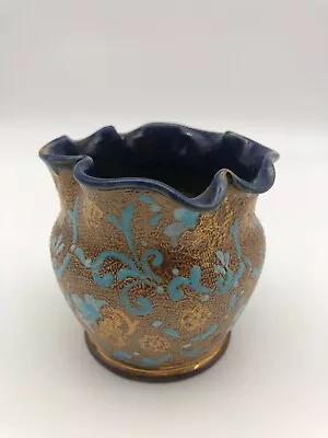 Buy Victorian Doulton Lambeth Gilt And Turquoise Pot • 20£
