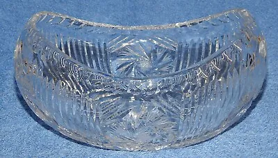 Buy Vintage Large Heavy 26cm Crystal/Cut Glass Oval Fruit Bowl  • 14.50£