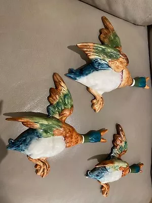 Buy Beswick Set Of 3 Flying Ducks Mallards Nos 1,2 & 3 1950- • 79.99£