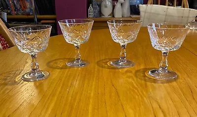 Buy Brierley Crystal Campagne Glasses X 4.  Excellent Unmarked Condition. Signed • 7.50£