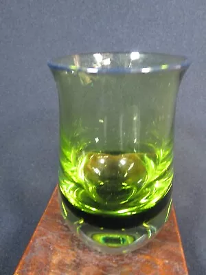 Buy Lovely Quality   Vintage   Lime Green Drinks Glass Heavy Tumbler • 6.97£